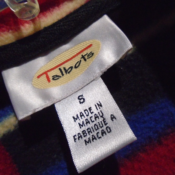 TALBOTS Striped Poly Fleece Jacket S - Picture 2 of 5